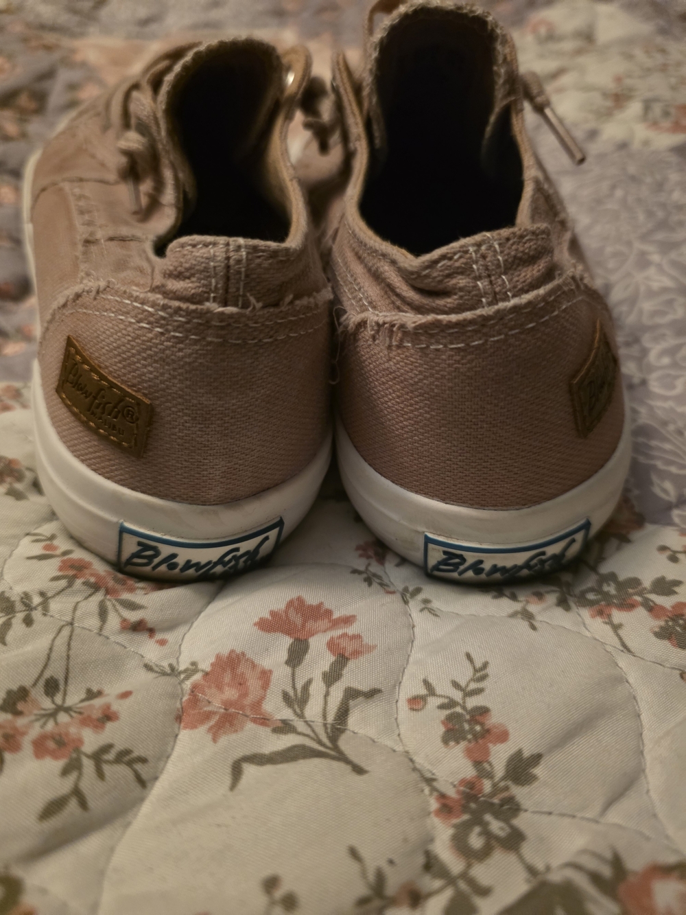 Blowfish Womens Pinkish Taupe Canvas Low-Top Sneakers - Picture 4 of 5